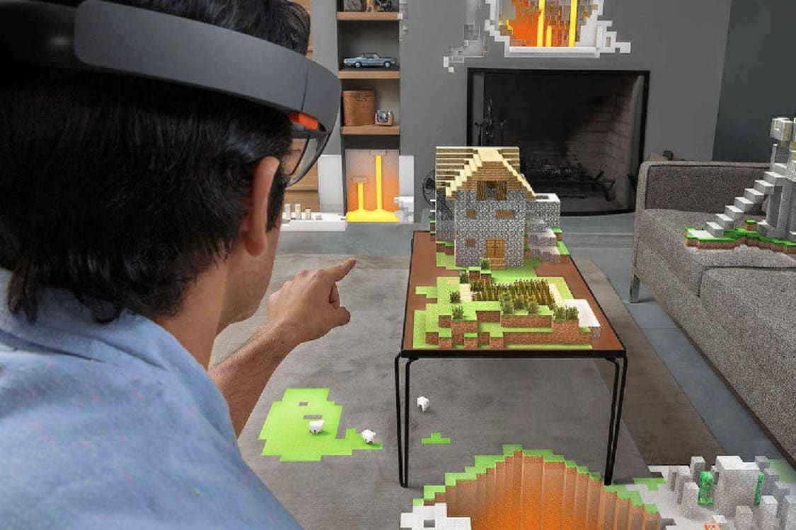 Augmented Reality Version von „Minecraft“ mit der HoloLensMicrosoft größer