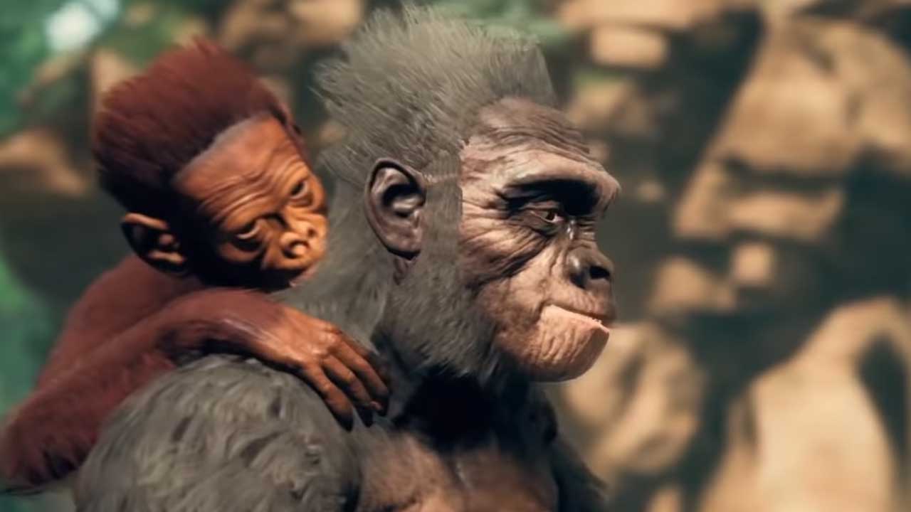 ancestors ape mom child