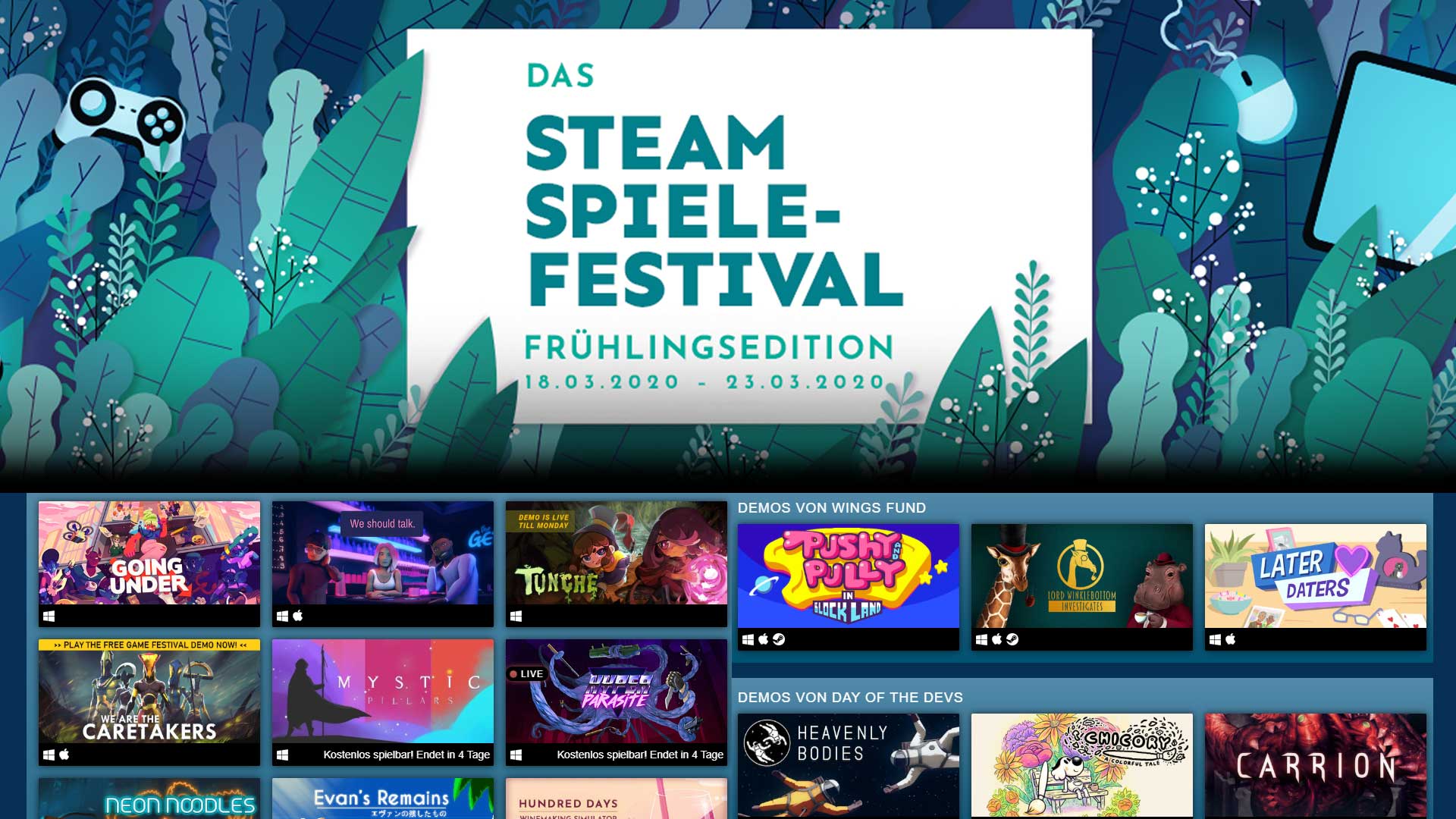 steam spiele festival 2020 fruehling