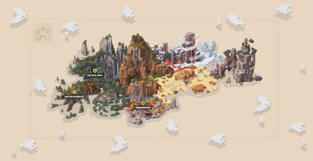 Minecraft Dungeons Weltkarte