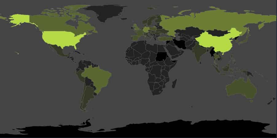 Schaut man auf die Länderübersicht, sehen die internationalen Downloadmengen der vergangenen sieben Tage wie folgt aus. Quelle: Valve (31. Janaur 2021)
