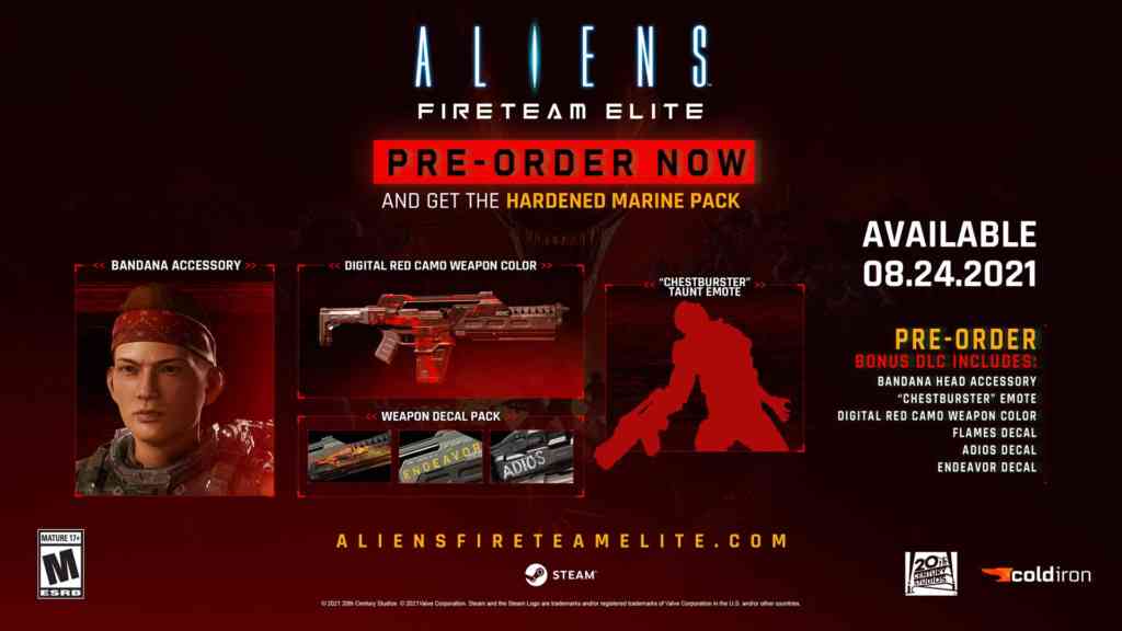 aliens fireteam elite preorder bonus